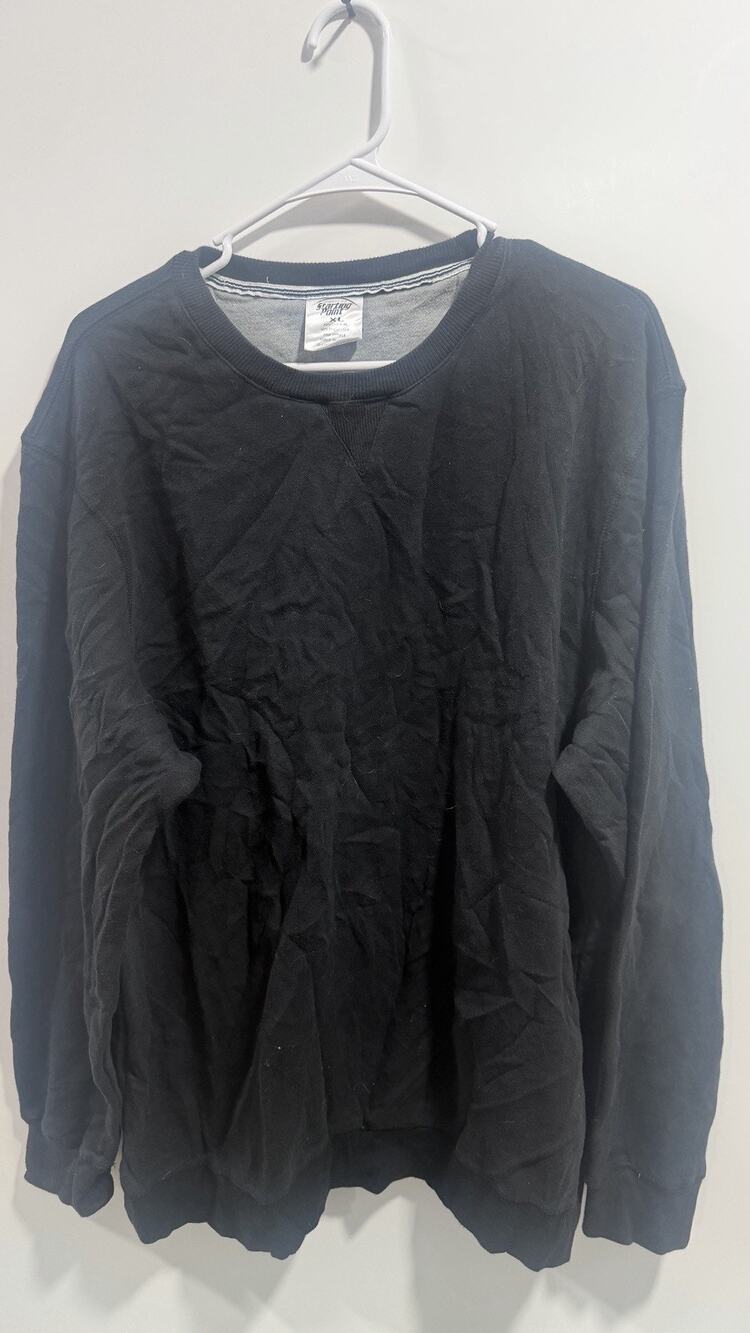 VTG 80s Faded Black Blank Sweatshirt Poly Cotton Size XL Made In Egypt